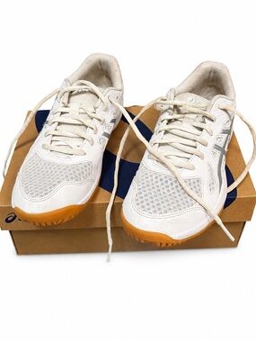 Asics Cream-White Athletic Sneakers with Gum Outsoles